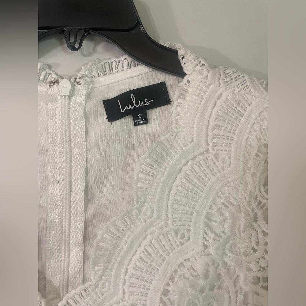 Lulus Dress Women Size Small White Lace Bride Bachelorette Rehearsal Dinner - Picture 2 of 8